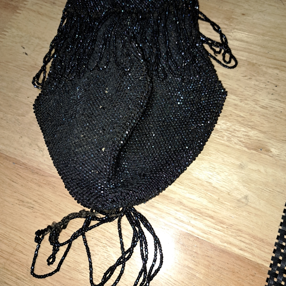 Source Unknown Black Beaded Satchel - image 6